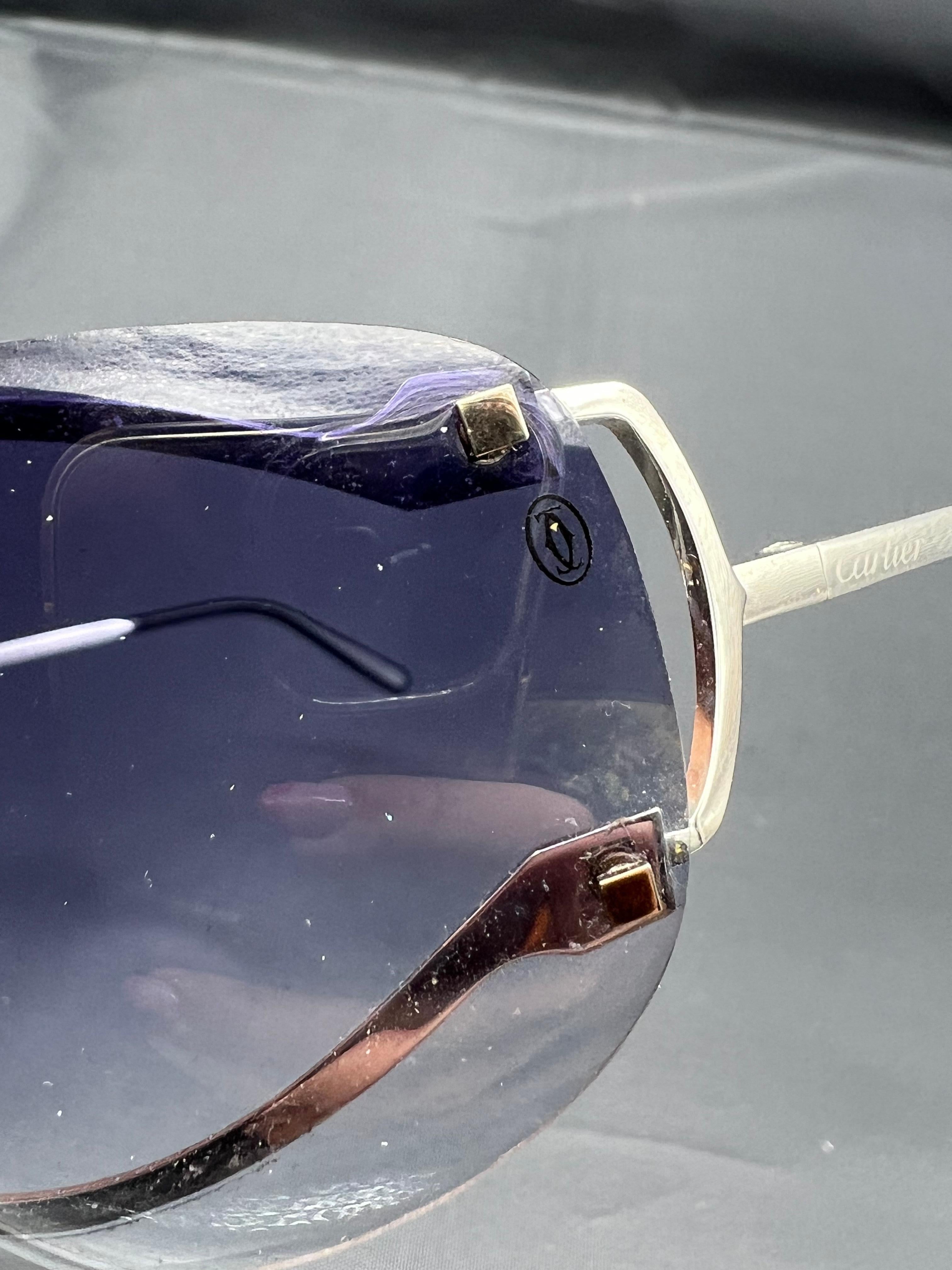 Ovale Cartier Pariser Sonnenbrille mit Etui  im Angebot 3