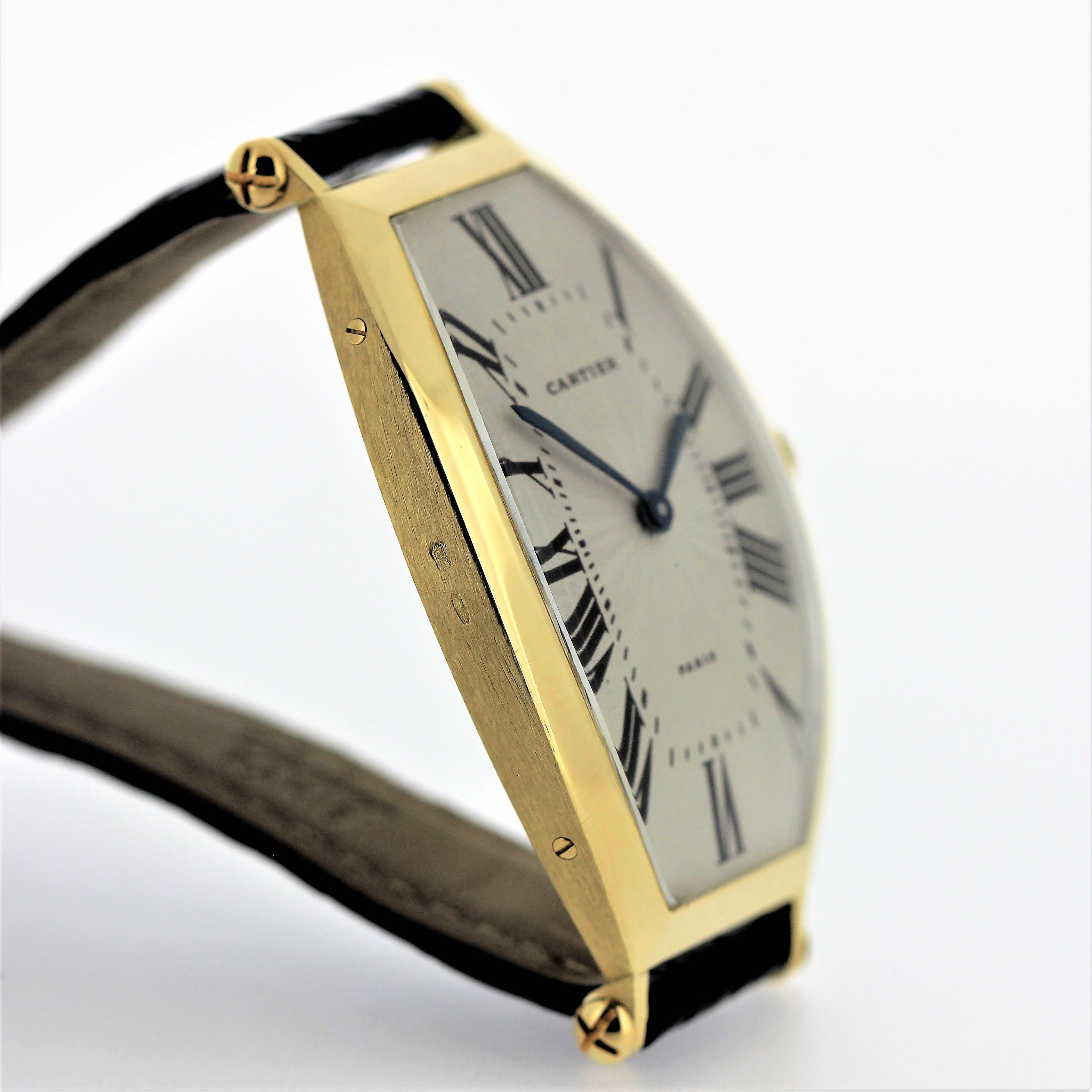 Modern Vintage Cartier Paris Tonneau Large Watch