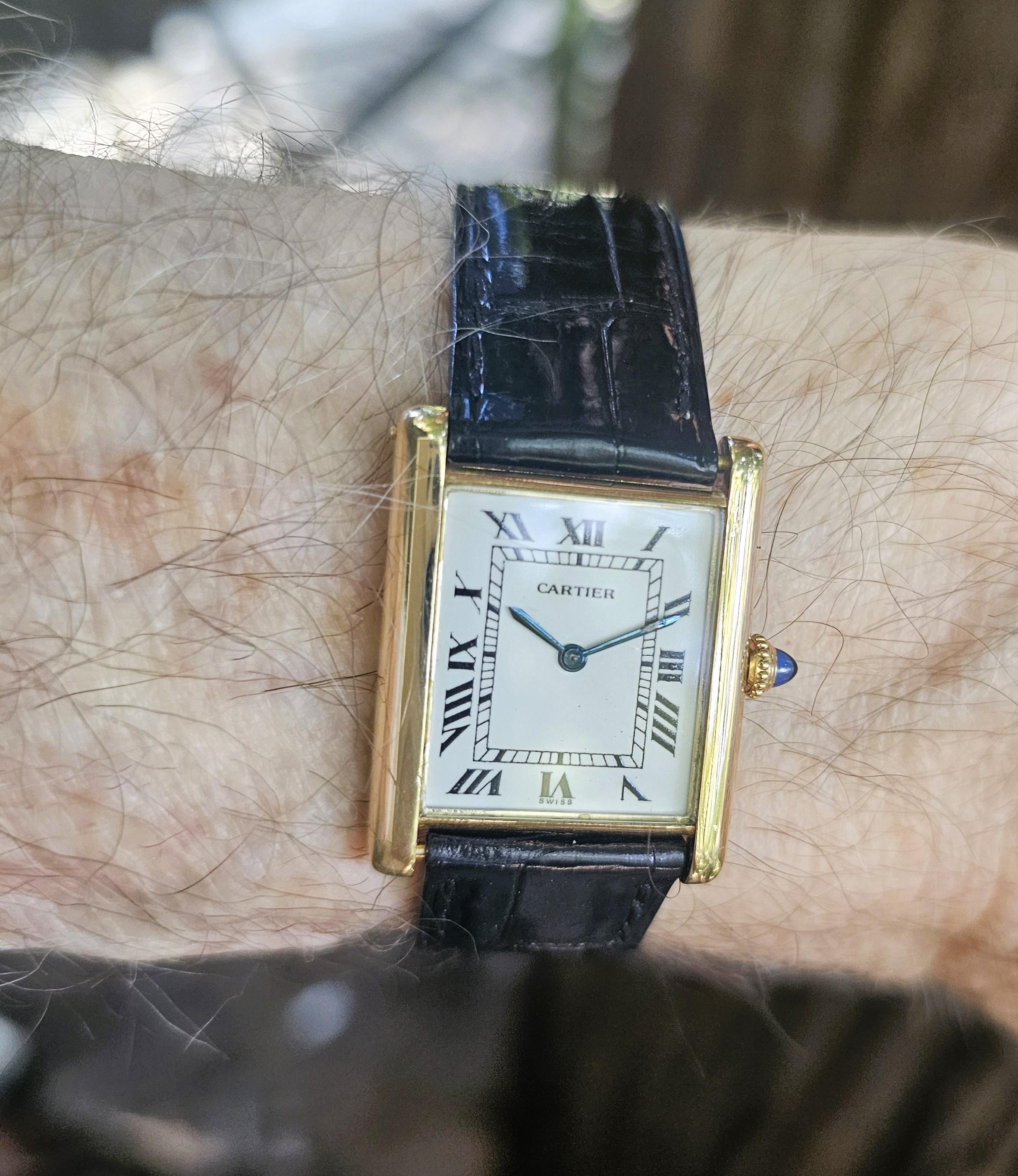 Vintage Cartier Paris Vintage Tank LC Groß, „Extra Thin“, ca. 1975-1980 (Art déco) im Angebot