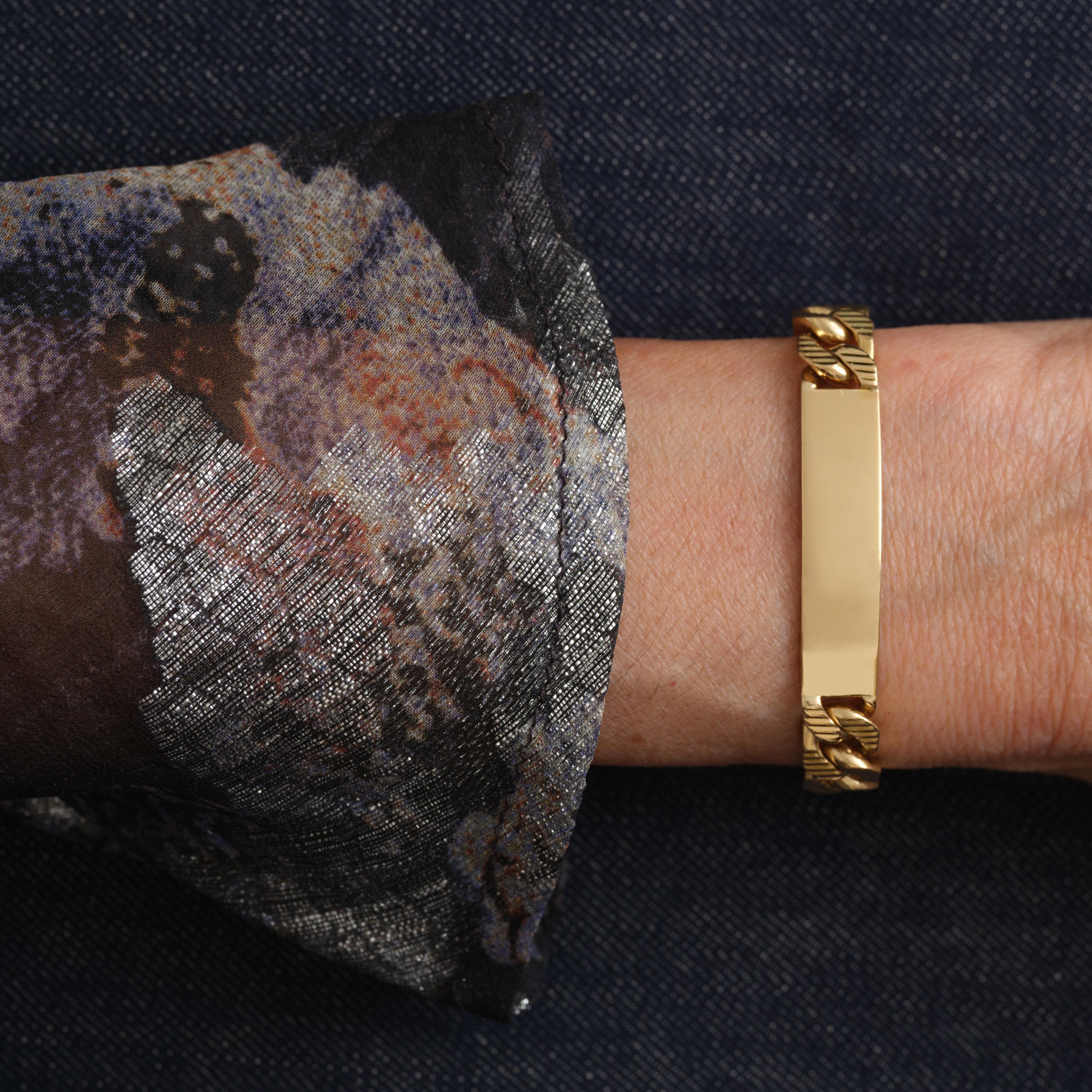 Vintage Cartier Paris x Georges Lenfant 18 Karat ID Chain Bracelet For Sale 5