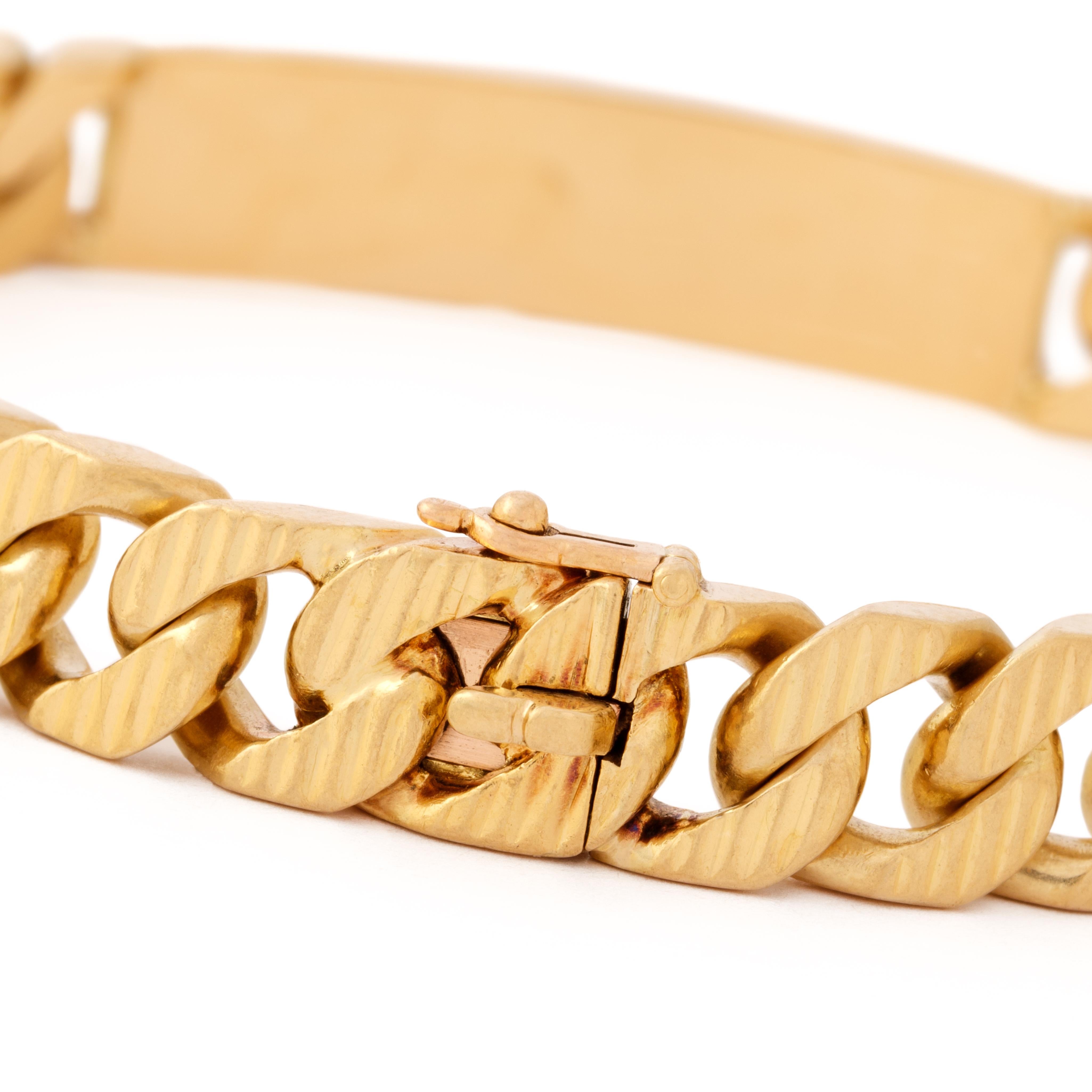 Vintage Cartier Paris x Georges Lenfant 18 Karat ID Chain Bracelet For Sale 2