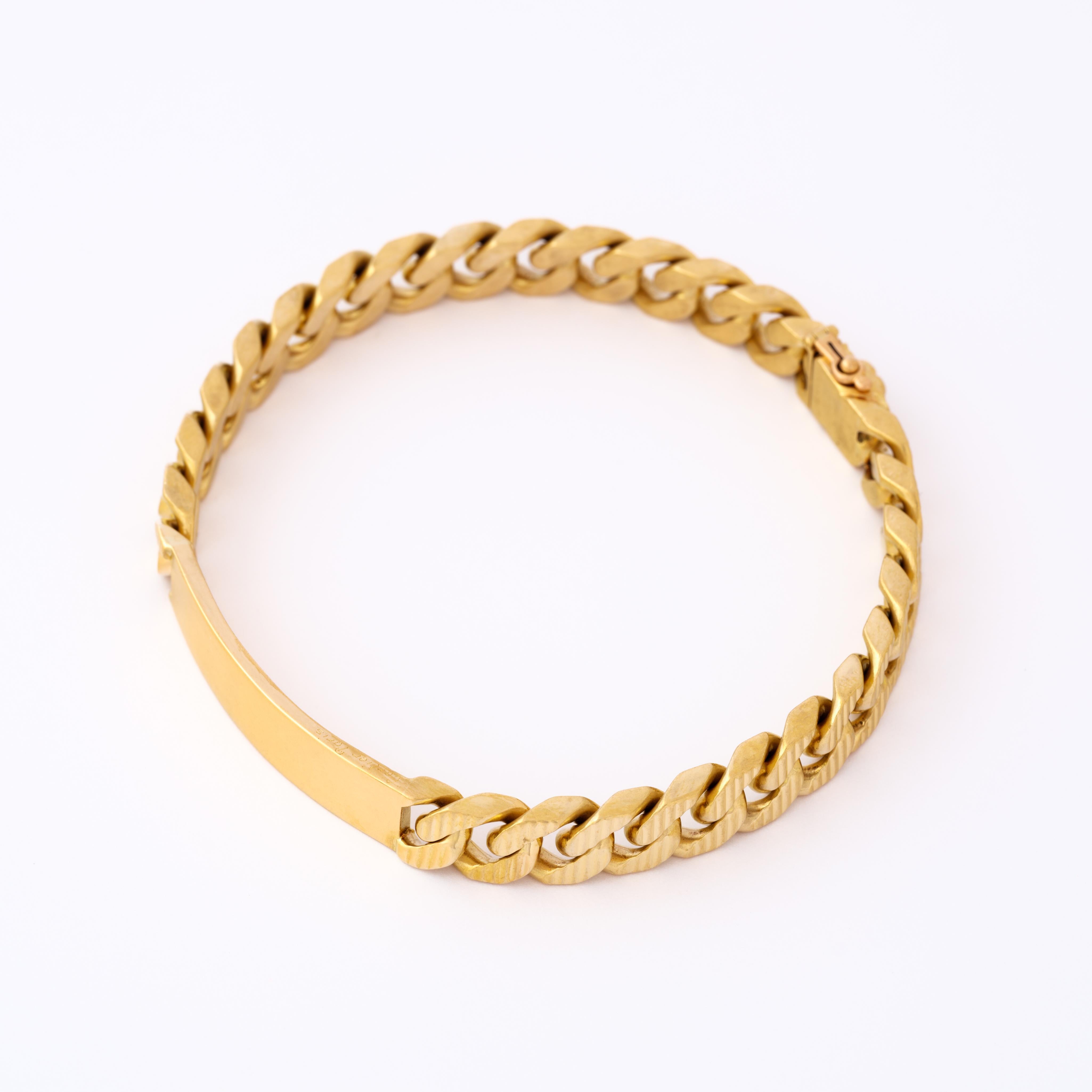 Moderno Vintage Cartier Paris x Georges Lenfant Bracciale a catena 18 carati ID in vendita