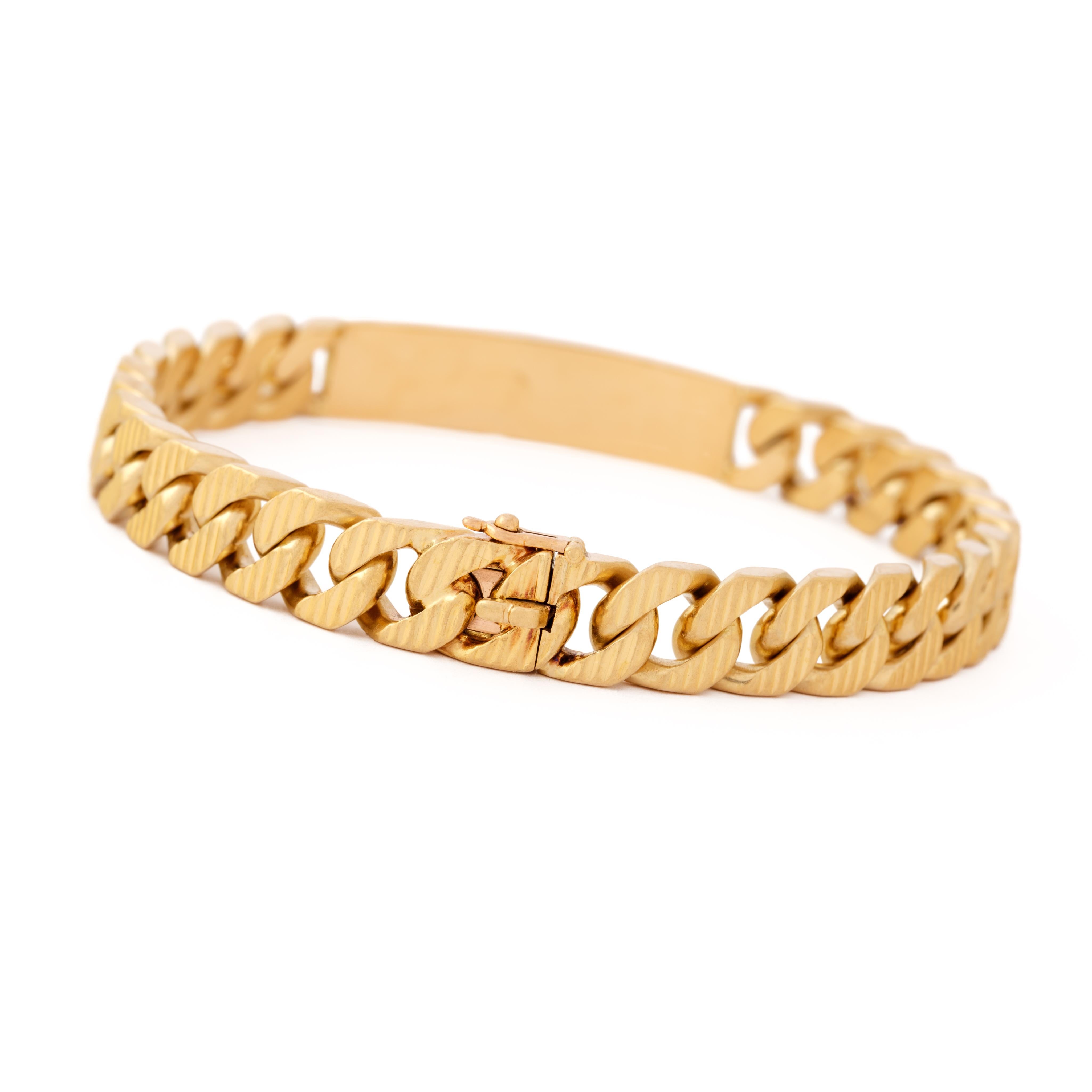 Vintage Cartier Paris x Georges Lenfant 18 Karat ID Chain Bracelet For Sale 1