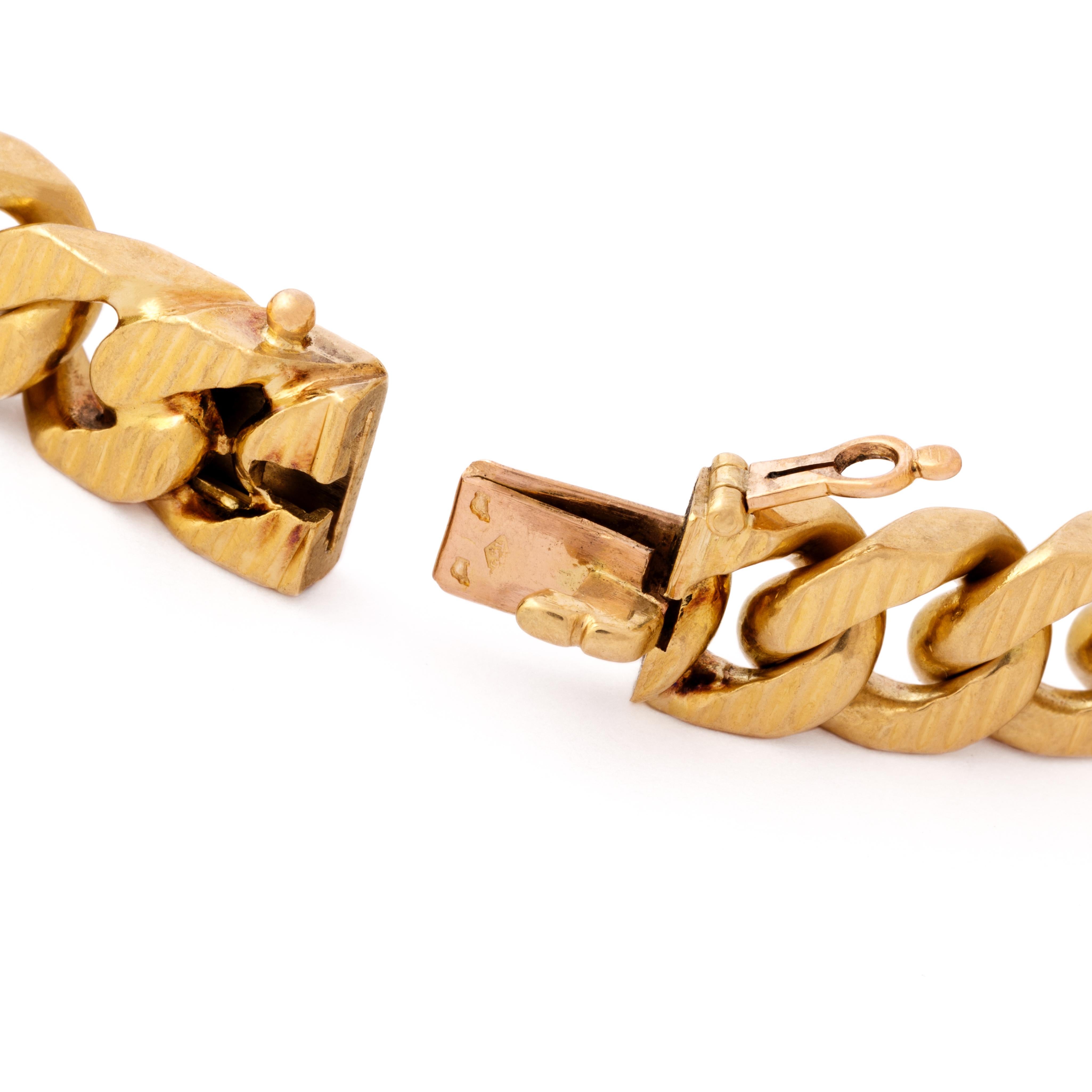 Vintage Cartier Paris x Georges Lenfant 18 Karat ID Chain Bracelet For Sale 4