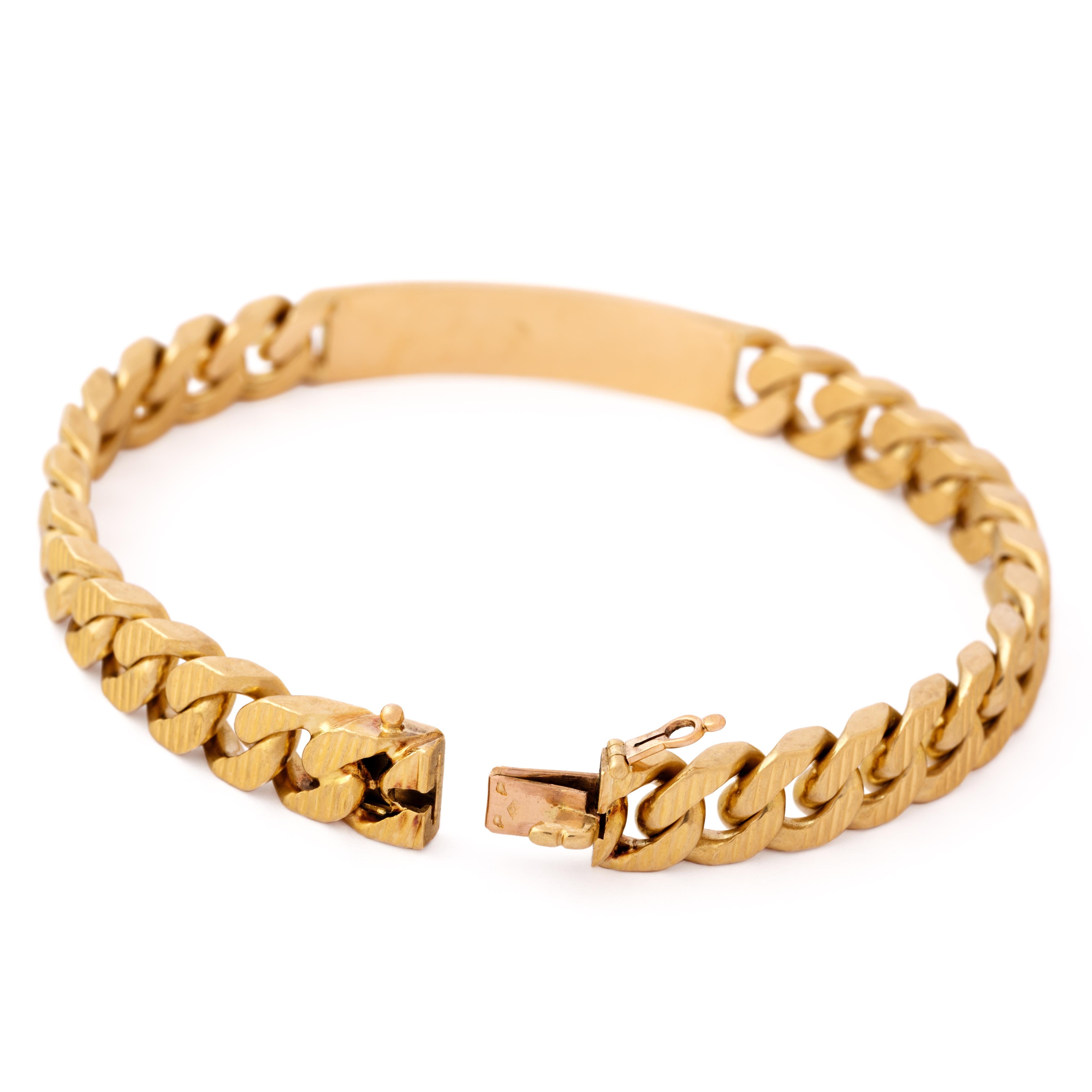 Vintage Cartier Paris x Georges Lenfant 18 Karat ID Chain Bracelet For Sale 3