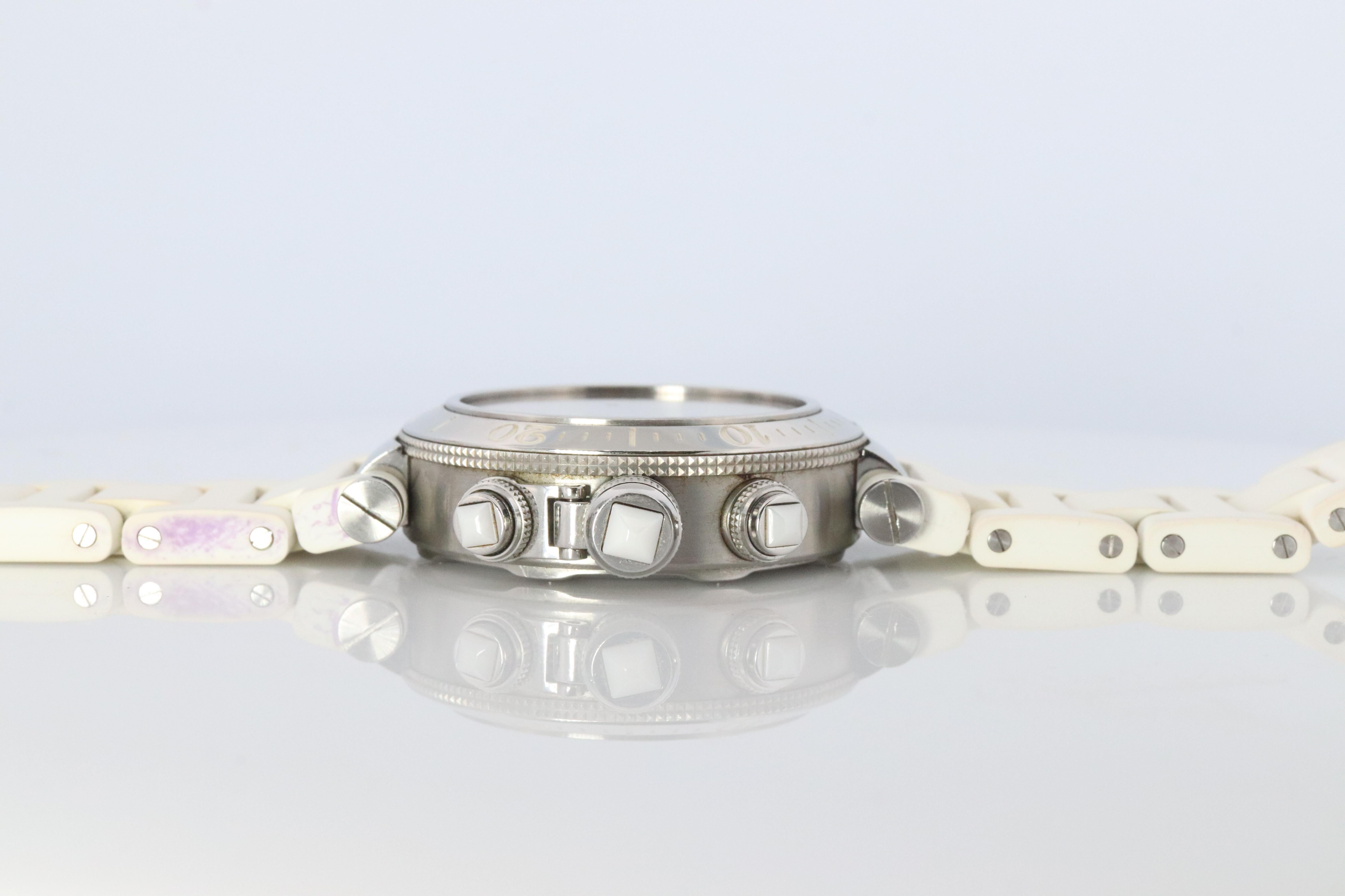 Vintage Cartier PASHA 38mm 3129 Cronógrafo. Rara esfera blanca W3140004. en venta 2