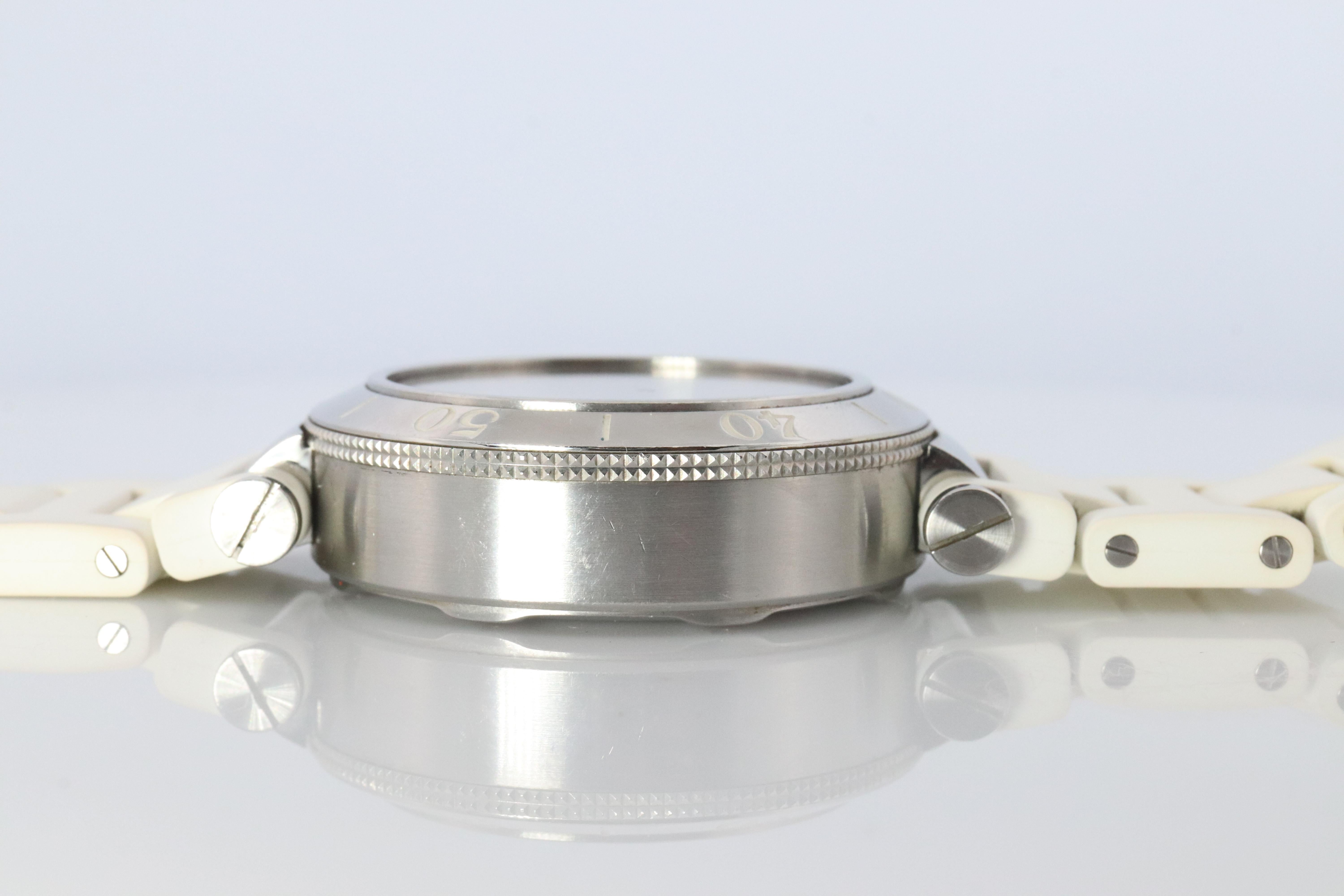 Vintage Cartier PASHA 38mm 3129 Cronógrafo. Rara esfera blanca W3140004. en venta 4