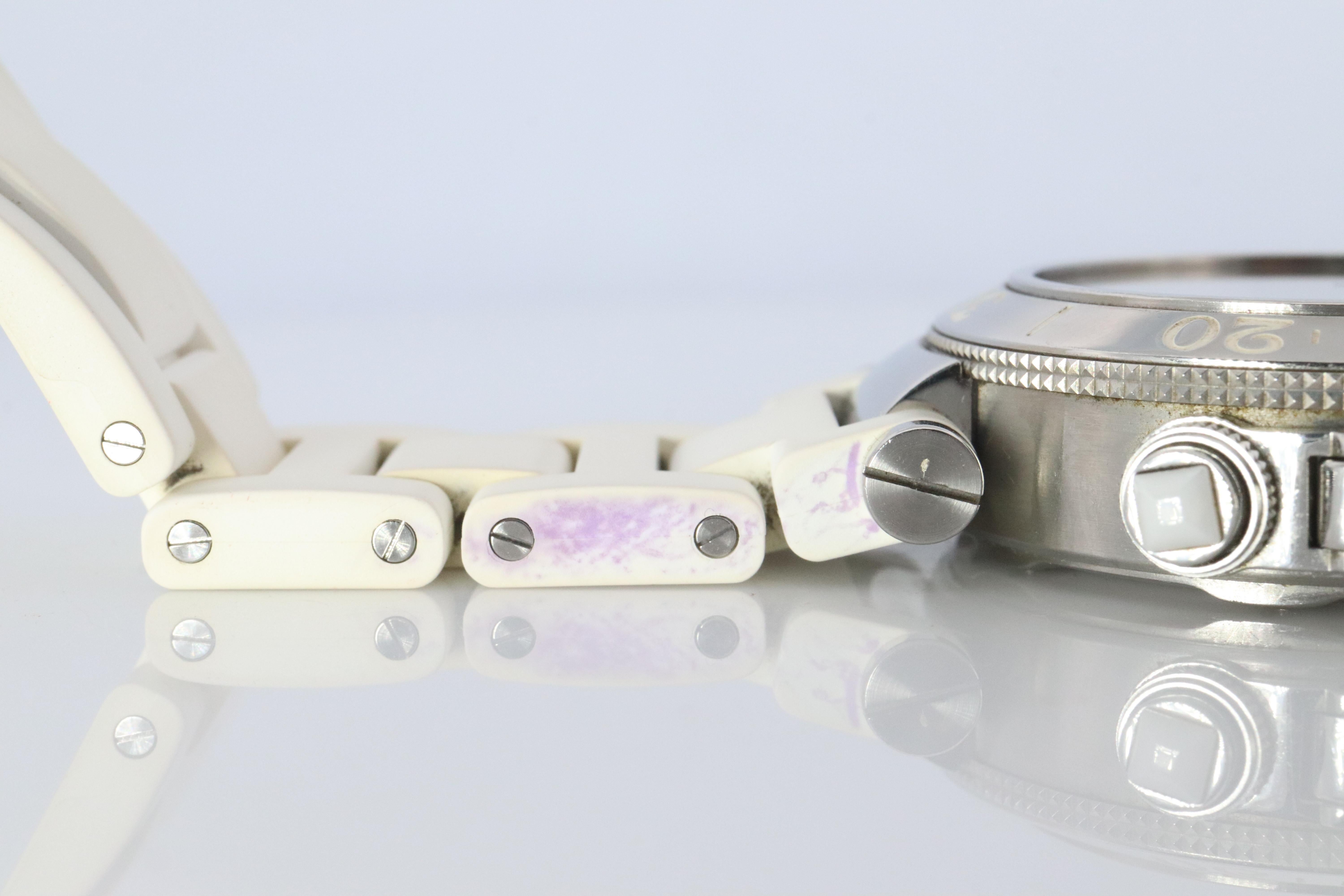 Vintage Cartier PASHA 38mm 3129 Cronógrafo. Rara esfera blanca W3140004. en venta 5