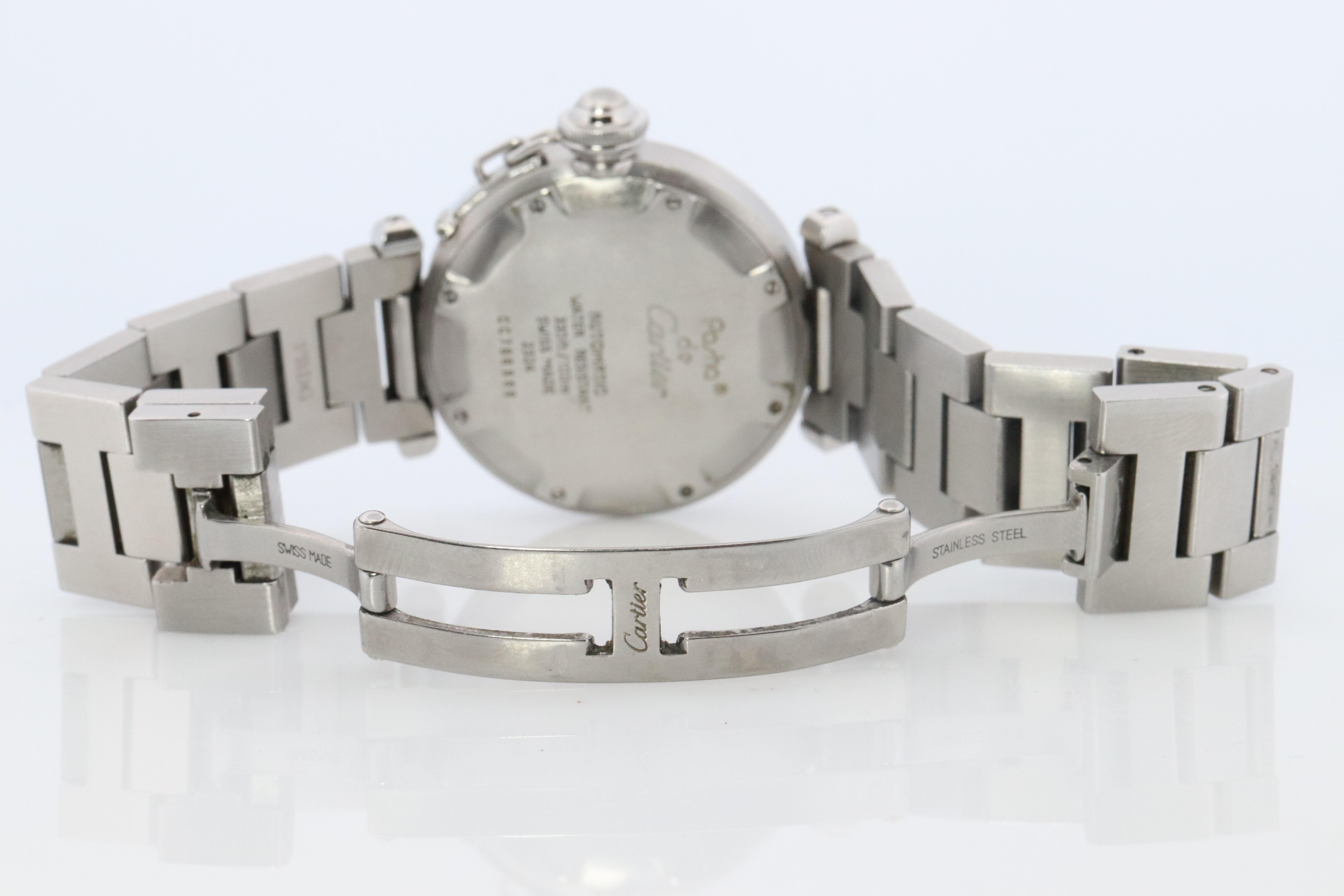 Vintage Cartier PASHA C Automatic 2324. Rare Black Dial W31043M7. For Sale 3