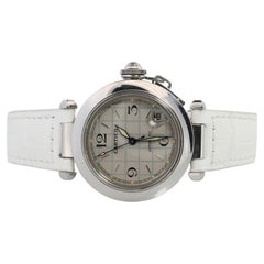 Vintage Cartier PASHA C Automatic 2324. Rare Silver Checkered Dial.