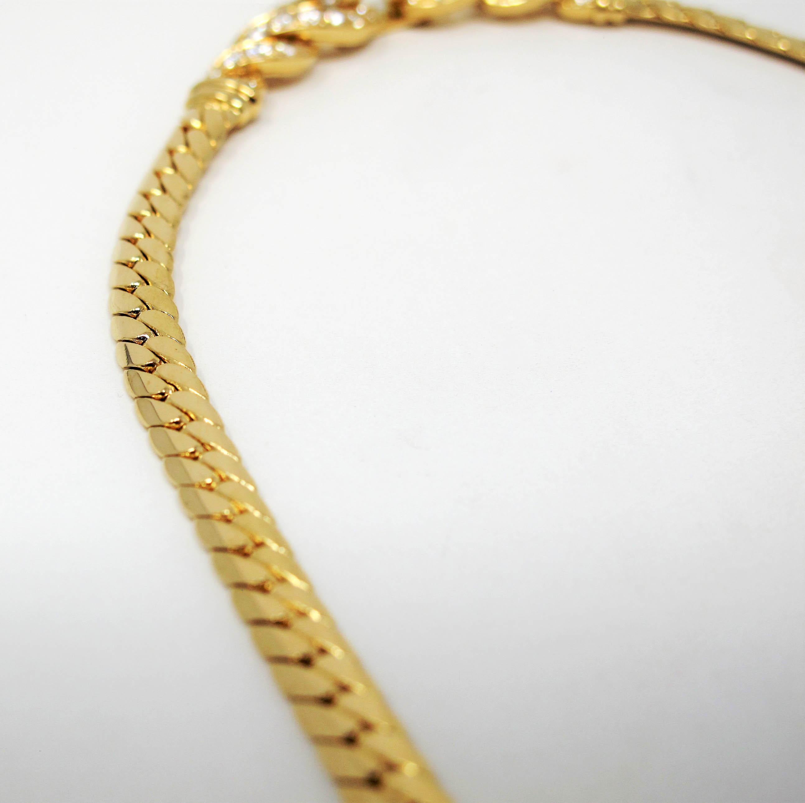 Vintage Cartier Pavé Diamond 18 Karat Yellow Gold Collar Necklace 4
