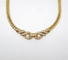 Vintage Cartier Pavé Diamond 18 Karat Yellow Gold Collar Necklace