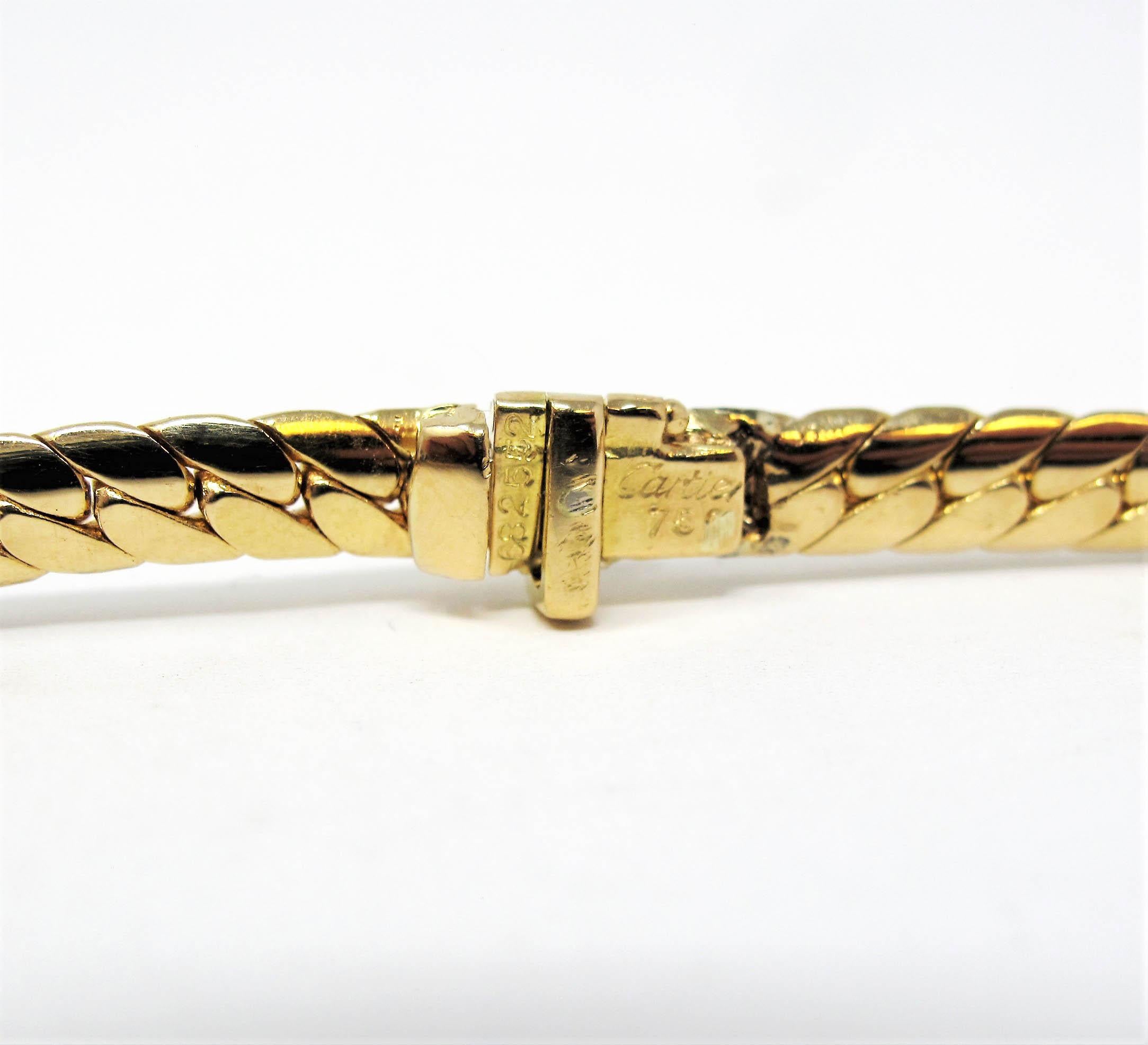 Round Cut Vintage Cartier Pavé Diamond 18 Karat Yellow Gold Collar Necklace