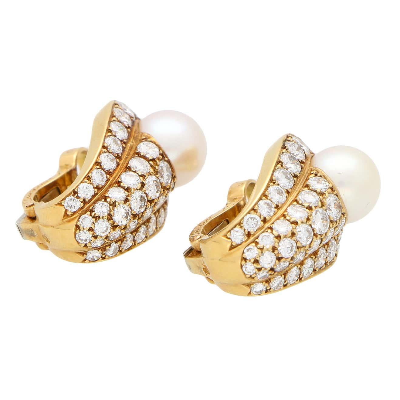 cartier pearl earrings