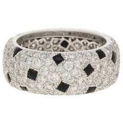 Cartier Pelage Diamond and Onyx Eternity Ring Set in 18k White Gold