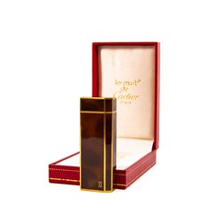 Vintage Cartier Pentagon Lighter Brown Lacquered in Box 1980s