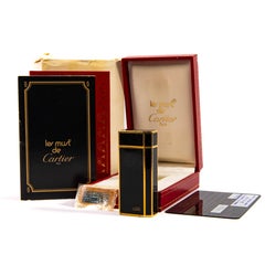 Vintage CARTIER Pentagon Mini Lighter Black Lacquered in Box 1984