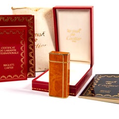 Vintage CARTIER Pentagon Mini Lighter Arancione Laccato in Marmo in Scatola Anni '80