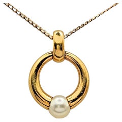 Ciondolo perla vintage Cartier Perla Collection in oro giallo massiccio 18 carati