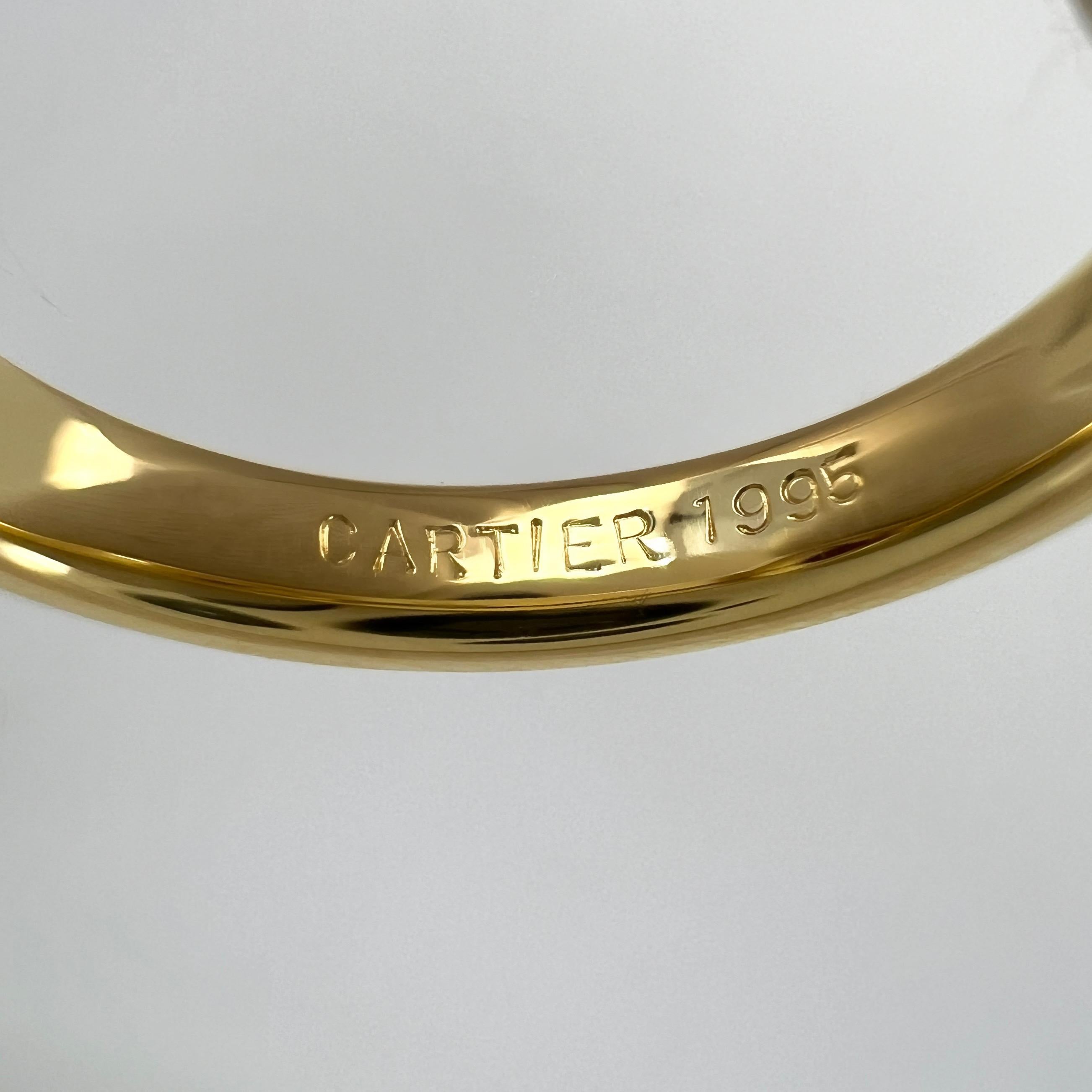Vintage Cartier Rosa Rojo Redondo Rubí 18k Tricolor Oro Multitono Anillo Solitario 4