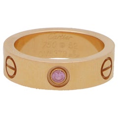 Vintage Cartier Pink Sapphire Love Ring in 18k Rose Gold