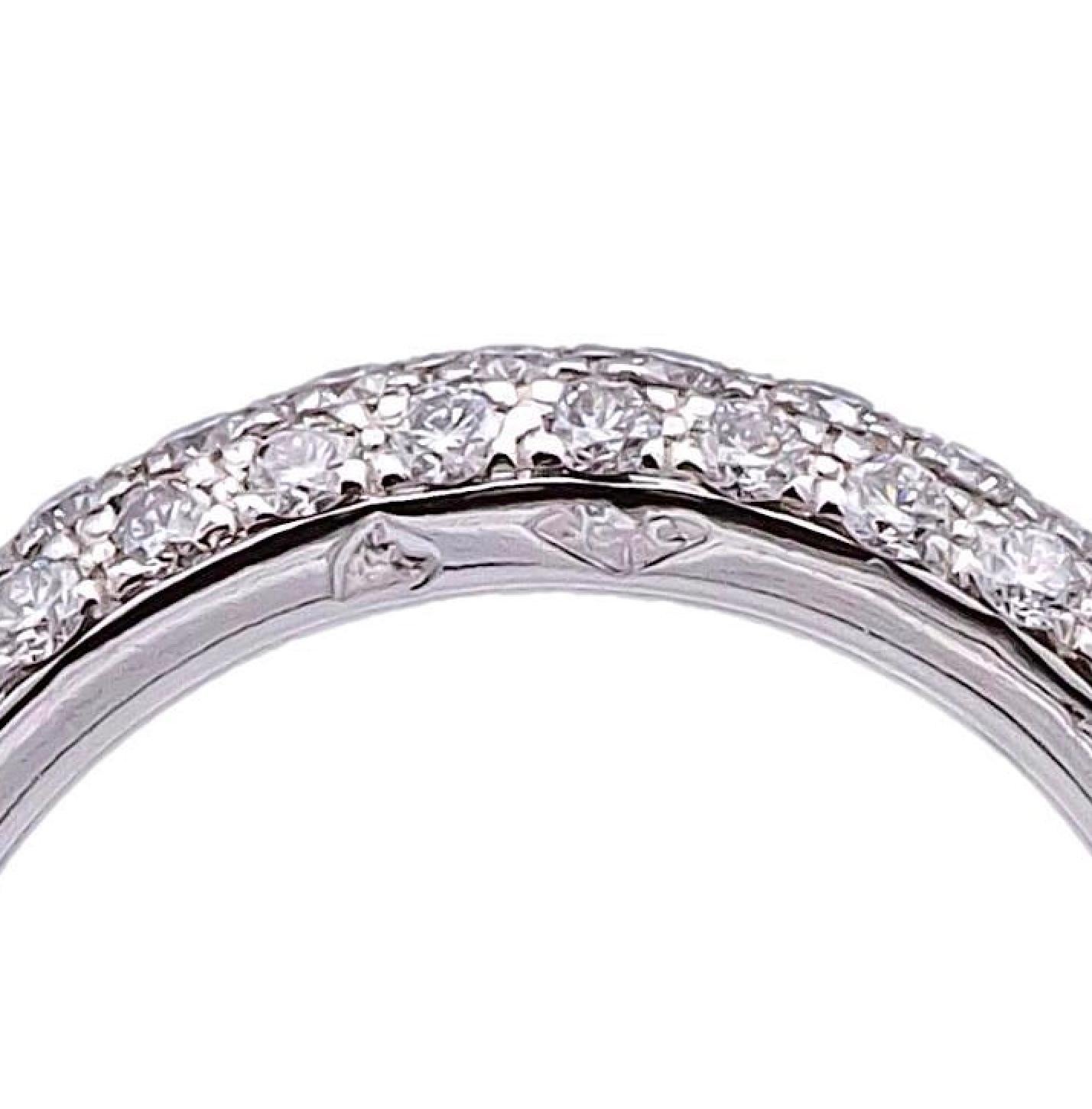 Cartier d'epoca in platino con 3 file di diamanti eternità a cupola misura 4  1,36 Ct. in vendita 1