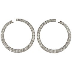 Vintage Cartier Platinum and Diamond Earrings
