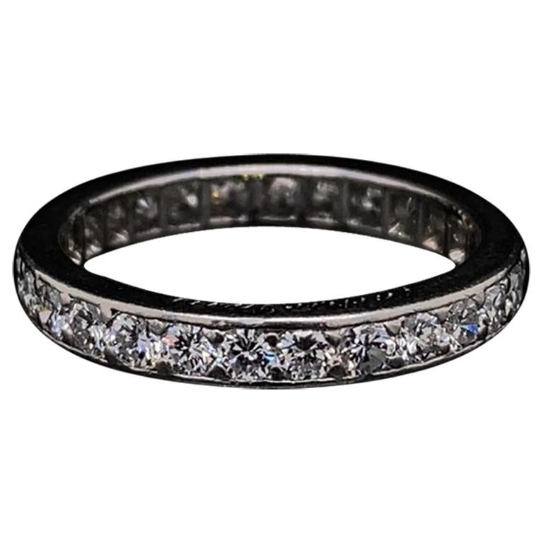 Vintage Cartier Platinum Diamond Full Eternity Ring, Circa 1950 For Sale at  1stDibs | cartier eternity ring