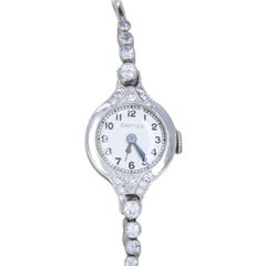 Vintage Cartier Platinum Diamond Wrist Watch, Circa 1940s