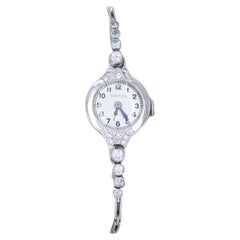 Vintage Cartier Platinum Diamond Wrist Watch, Circa 1940s
