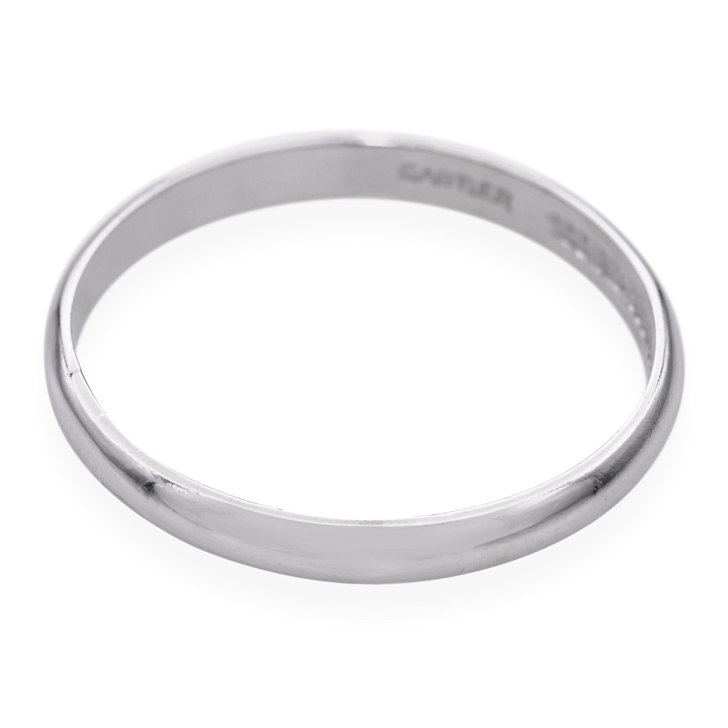 Women's Vintage Cartier Platinum Wedding Band For Sale