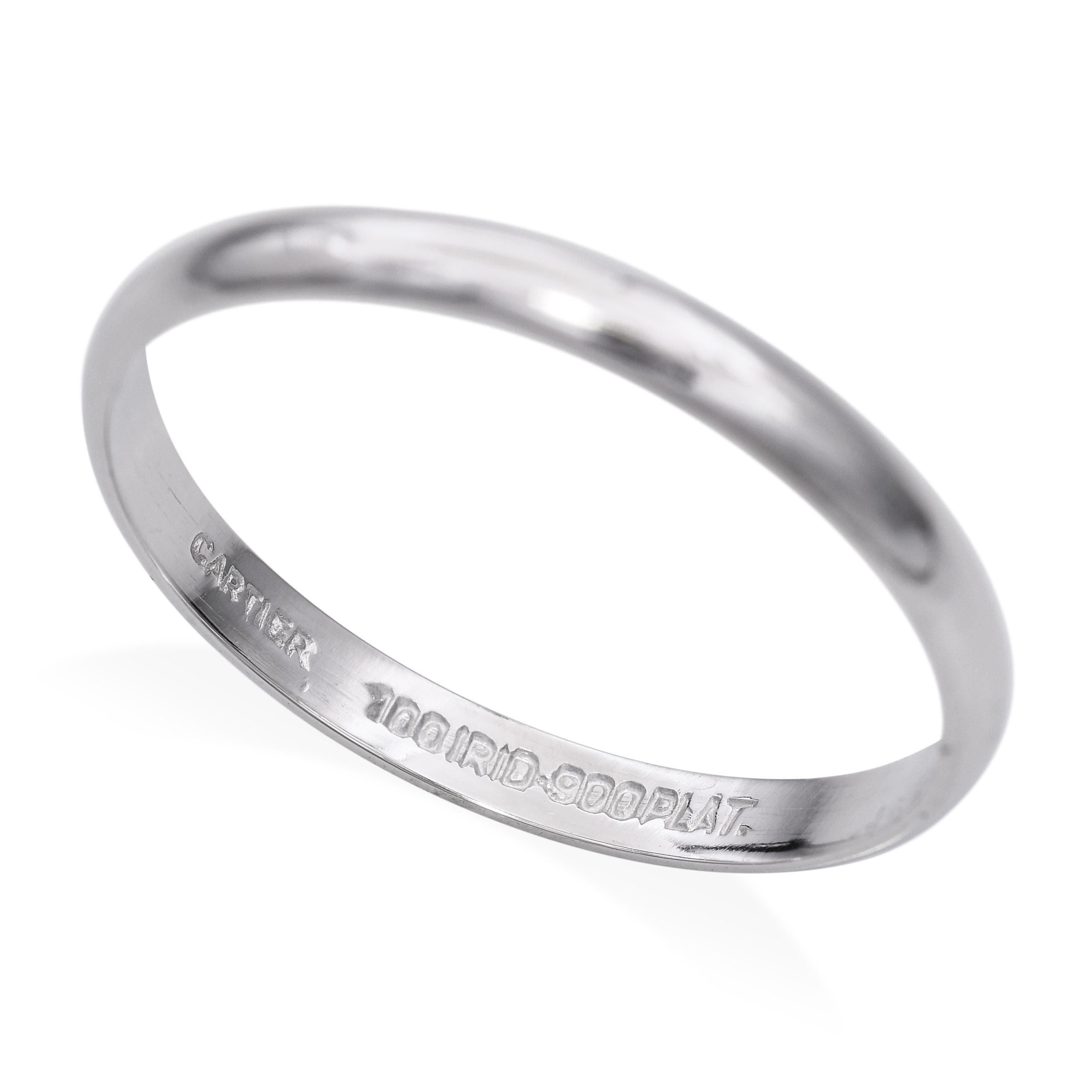 Vintage Cartier Platinum Wedding Band For Sale 1