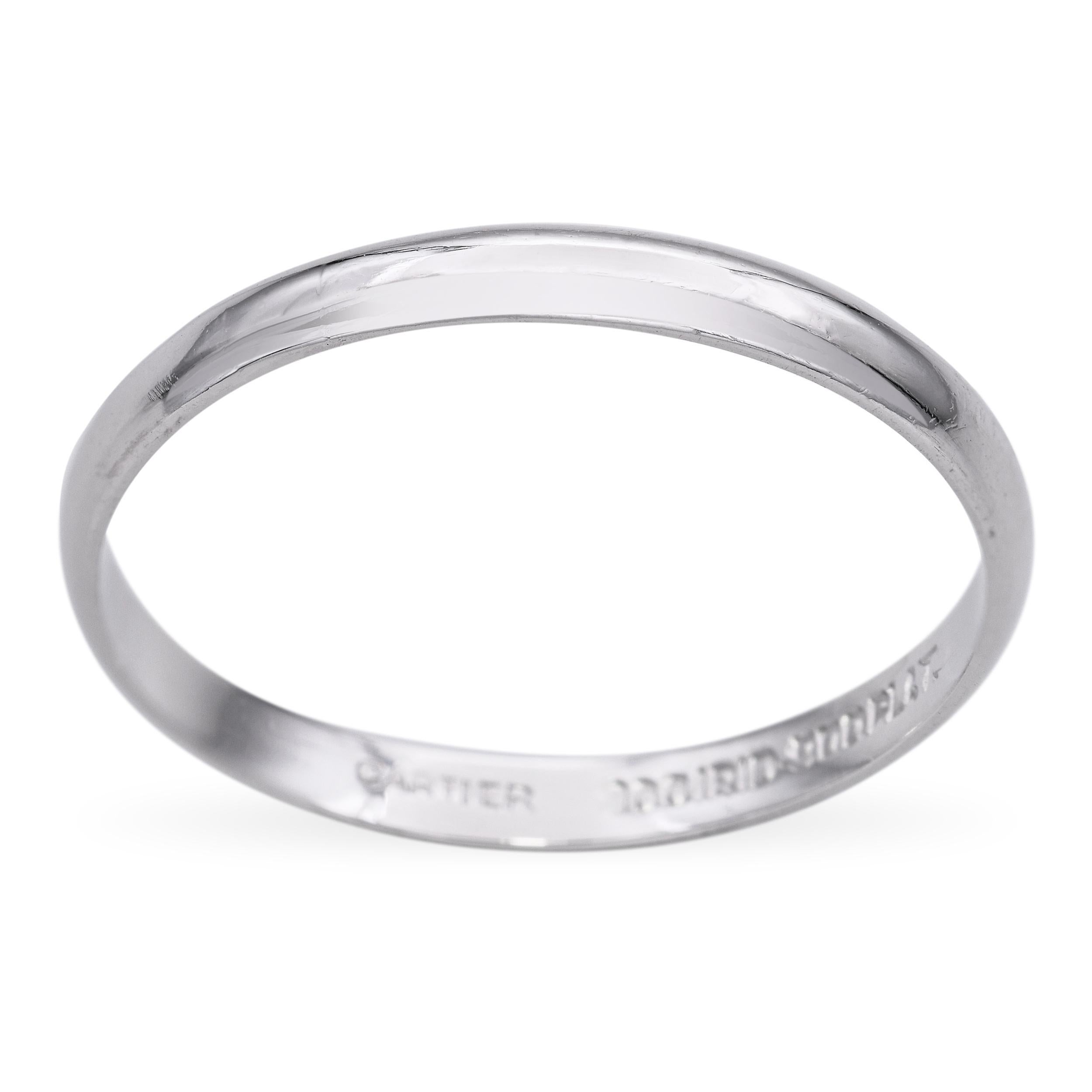 Vintage Cartier Platinum Wedding Band For Sale 2