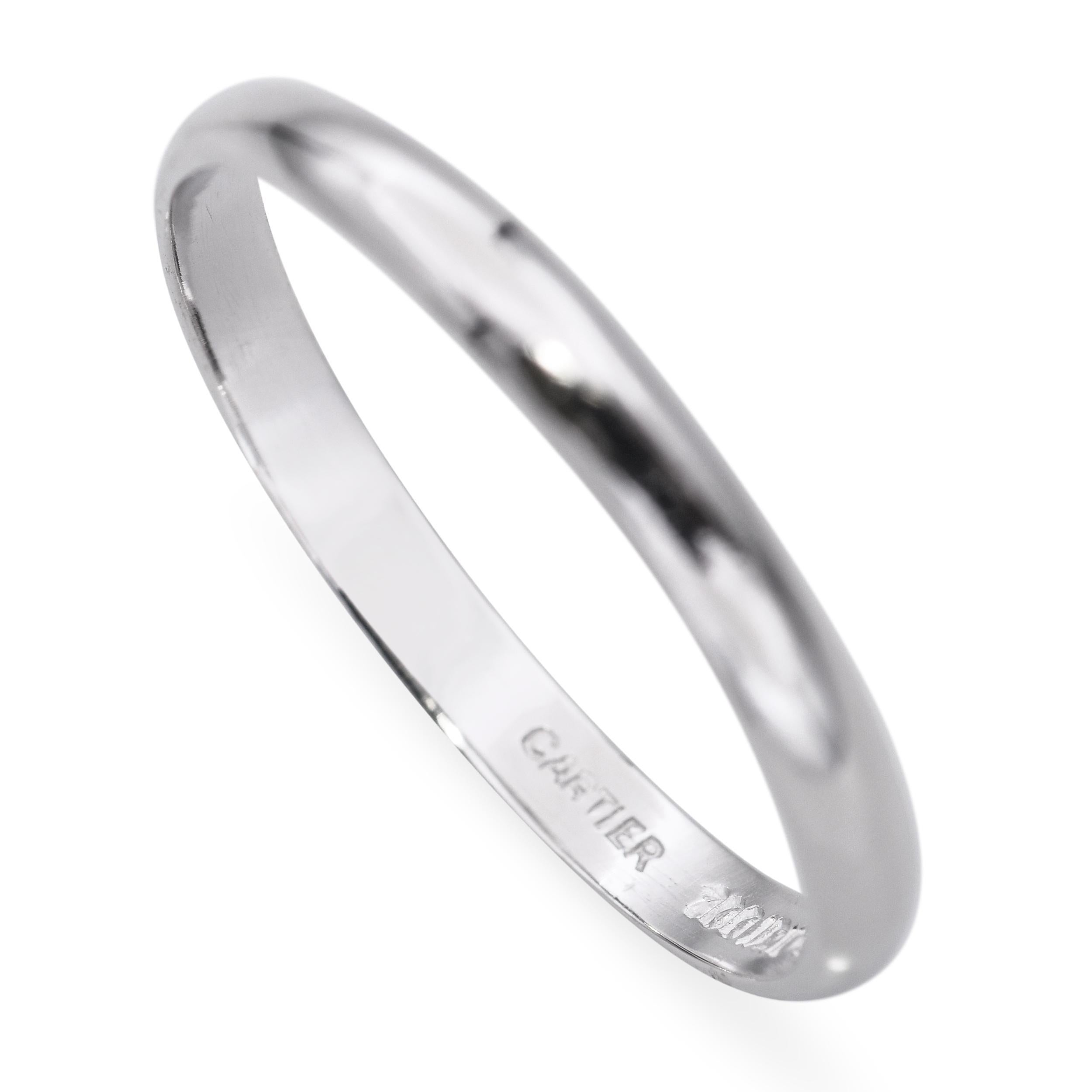 Vintage Cartier Platinum Wedding Band For Sale 3