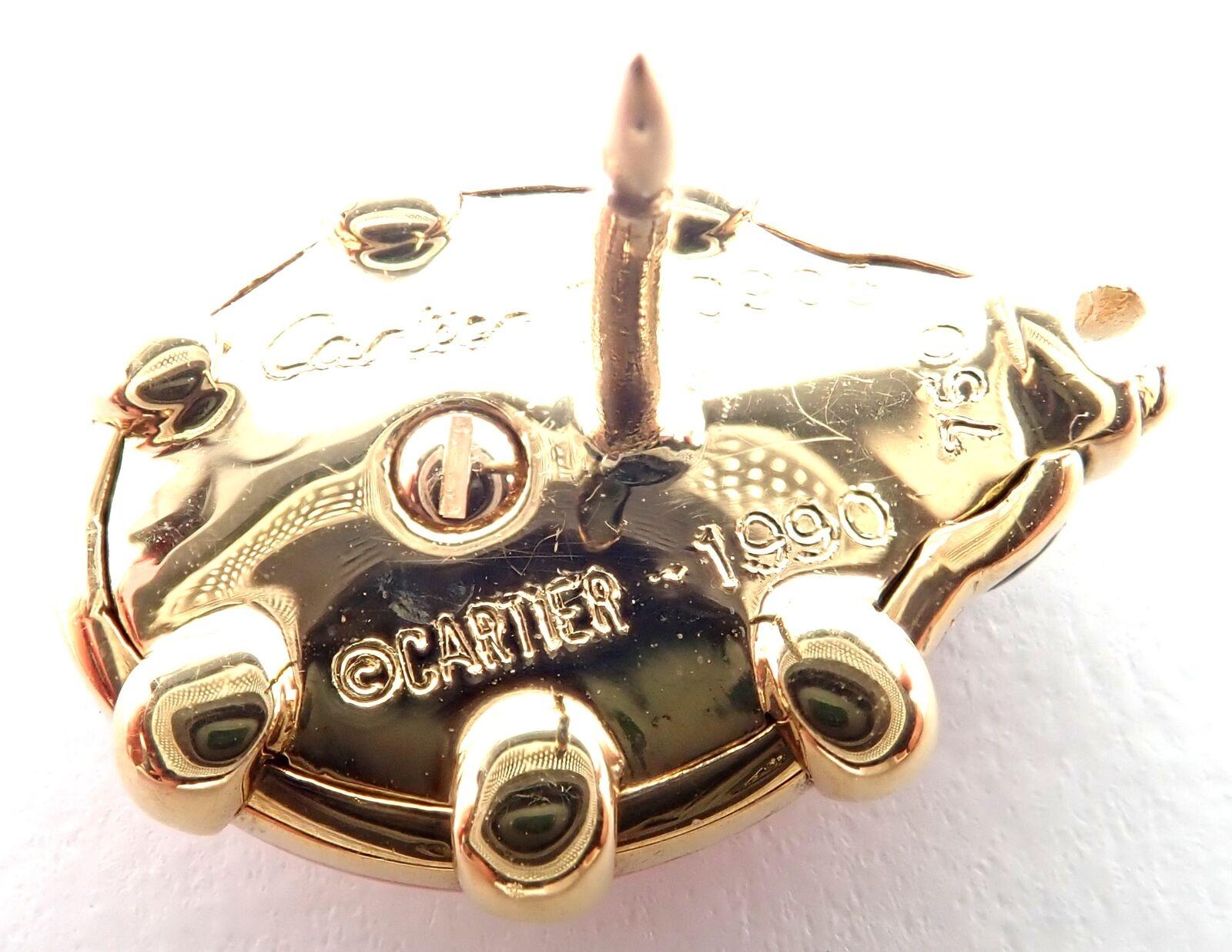 Vintage Cartier Red Enamel Ladybug Yellow Gold Pin Clip 1