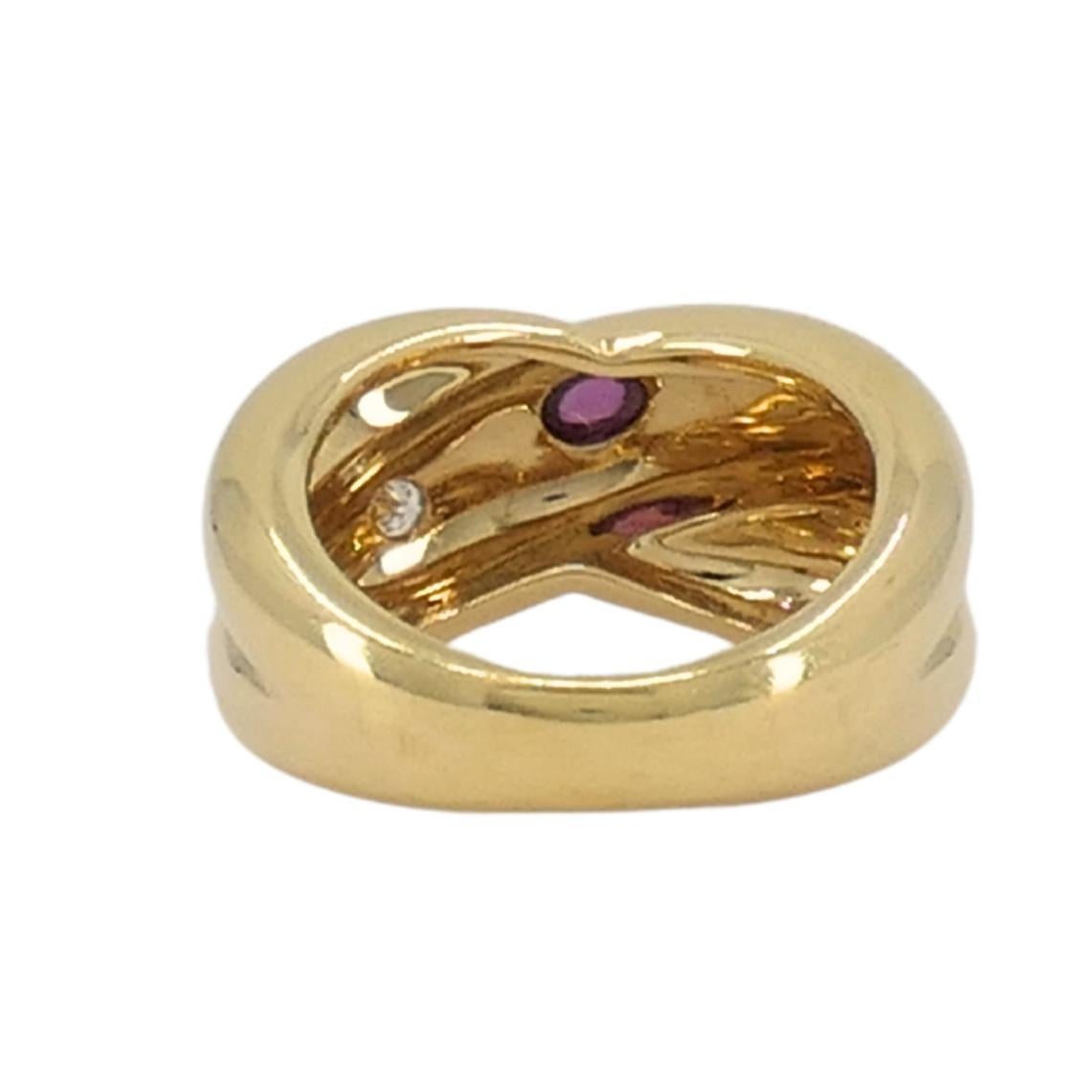 Vintage Cartier Ring 18k Gold Crossover Design Damen im Angebot