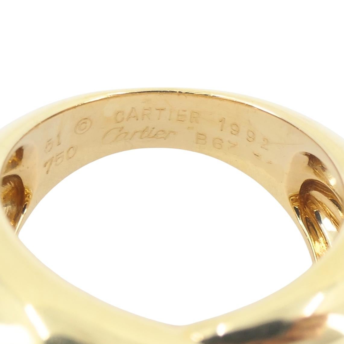 Vintage Cartier Ring 18k Gold Crossover Design im Angebot 2