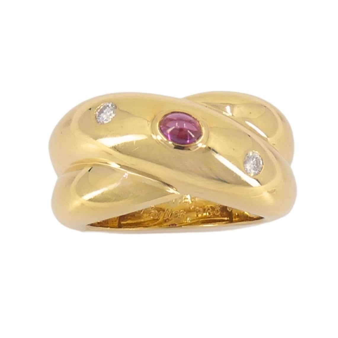 Vintage Cartier Ring 18k Gold Crossover Design im Angebot 3