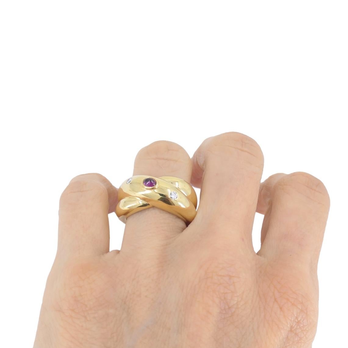 Vintage Cartier Ring 18k Gold Crossover Design im Angebot 5