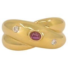 Vintage Cartier Ring 18k Gold Crossover Design