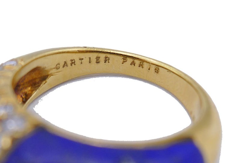 Vintage Cartier Ring Band 18k Gold Estate Jewelry French For Sale 3