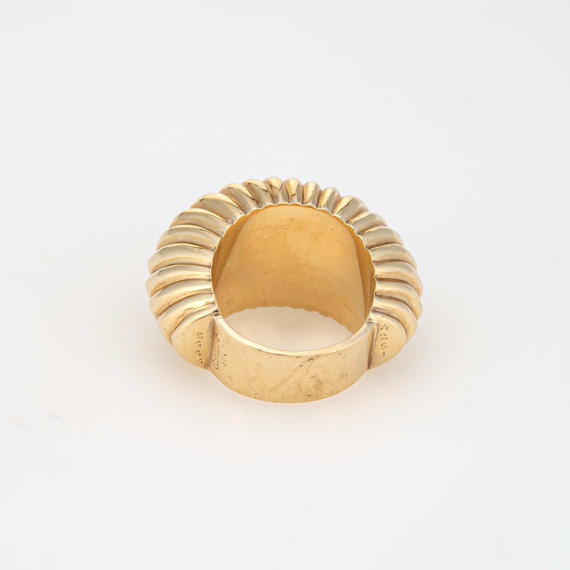 Women's Vintage Cartier Ring c1945 Bombe Fluted Dome 14k Gold Sz 5.75 Shell Jewelry    For Sale