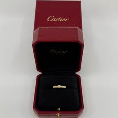 Vintage Cartier Round 0.25ct Diamond Ellipse 18k Yellow Gold Solitaire Band Ring