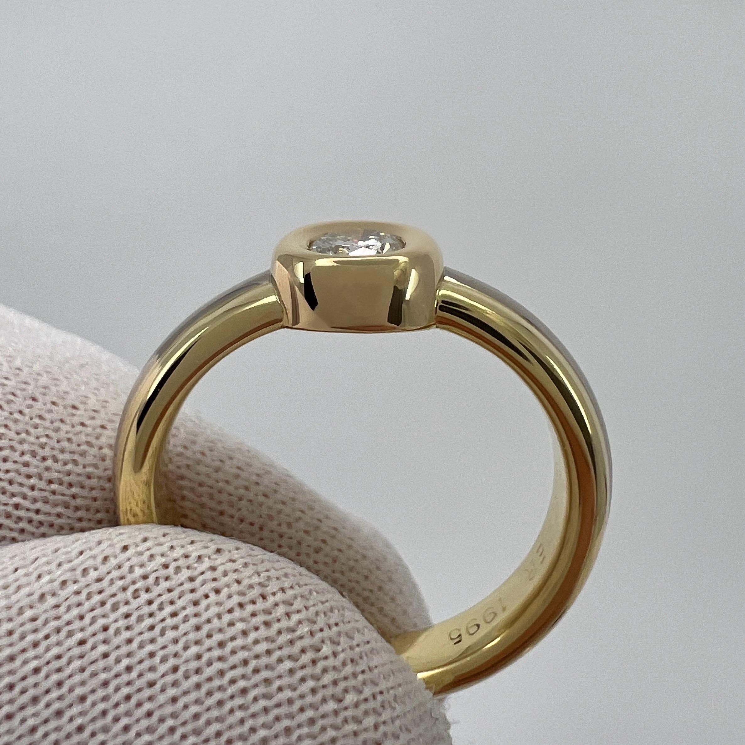 Anello solitario d'epoca Cartier con diamante rotondo in oro 18k tricolore multitono 45,5 in vendita 4