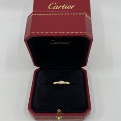 Vintage Cartier Round Diamond Ellipse 18k Yellow Gold Solitaire Band Ring EU46
