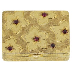 Vintage Cartier Ruby Floral Pill Box