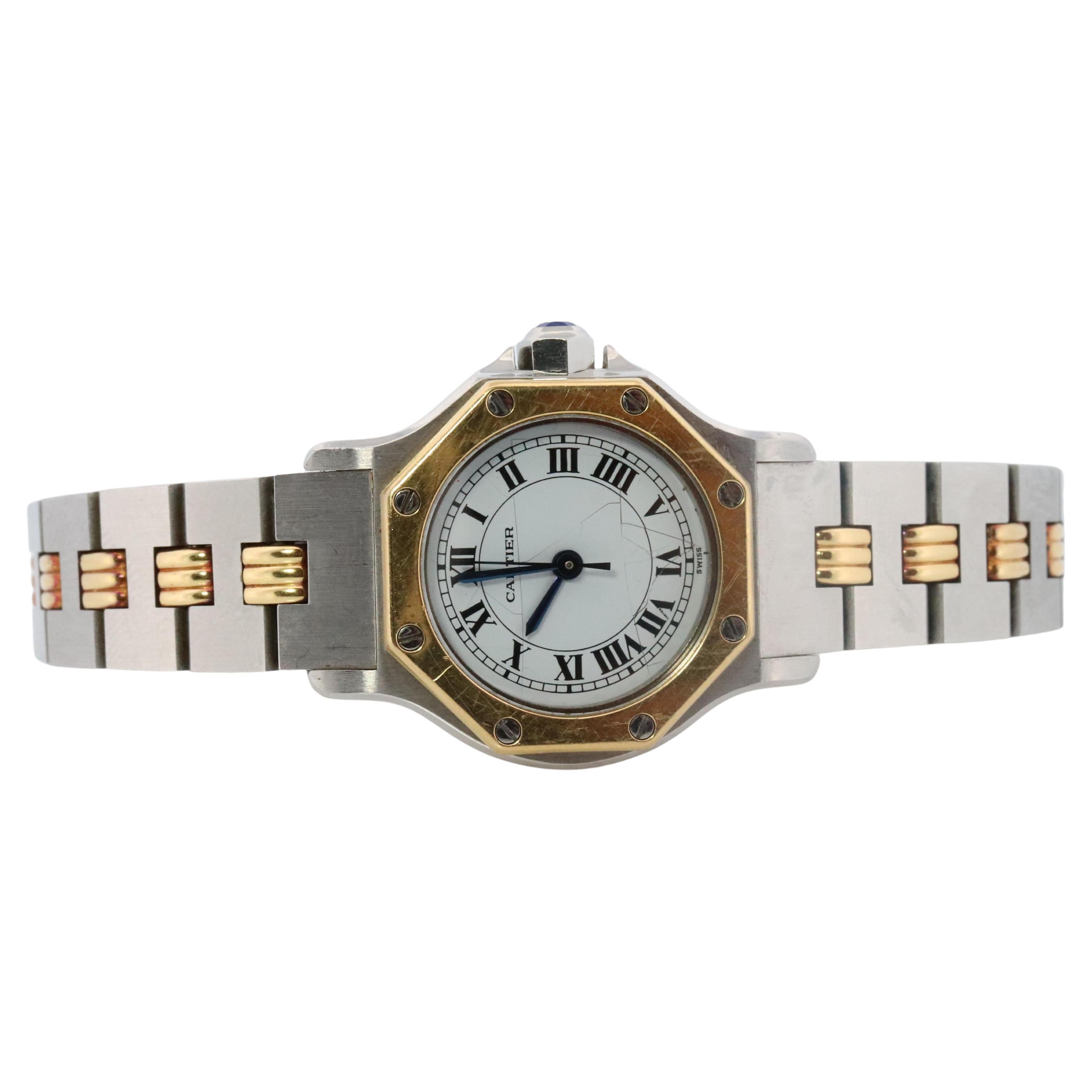 Vintage Cartier Santos Automatic 25mm Watch Santos de Cartier Octo SM 18k and SS