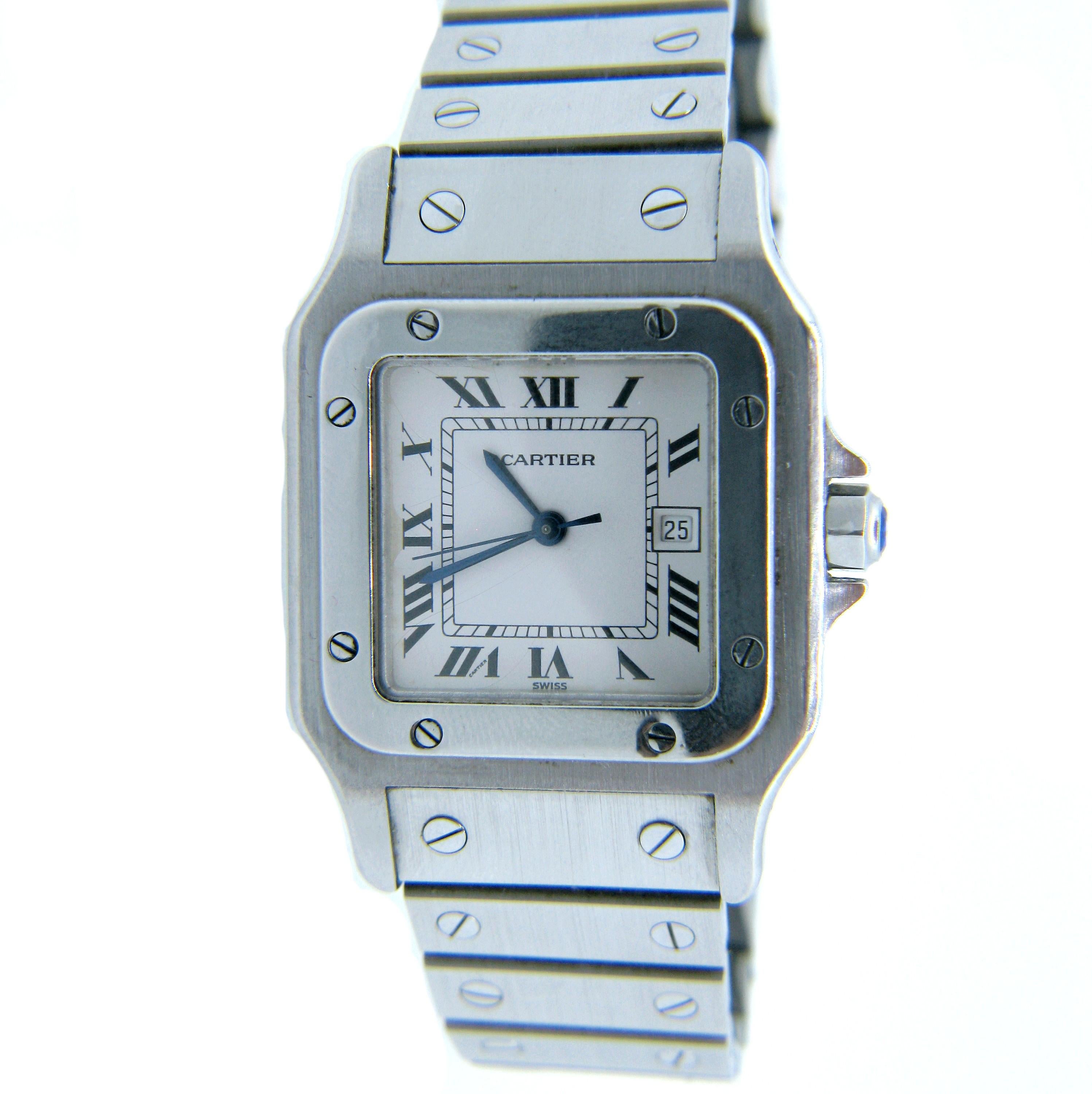 Vintage Cartier Santos Automatic Stainless Steel Wristwatch 4