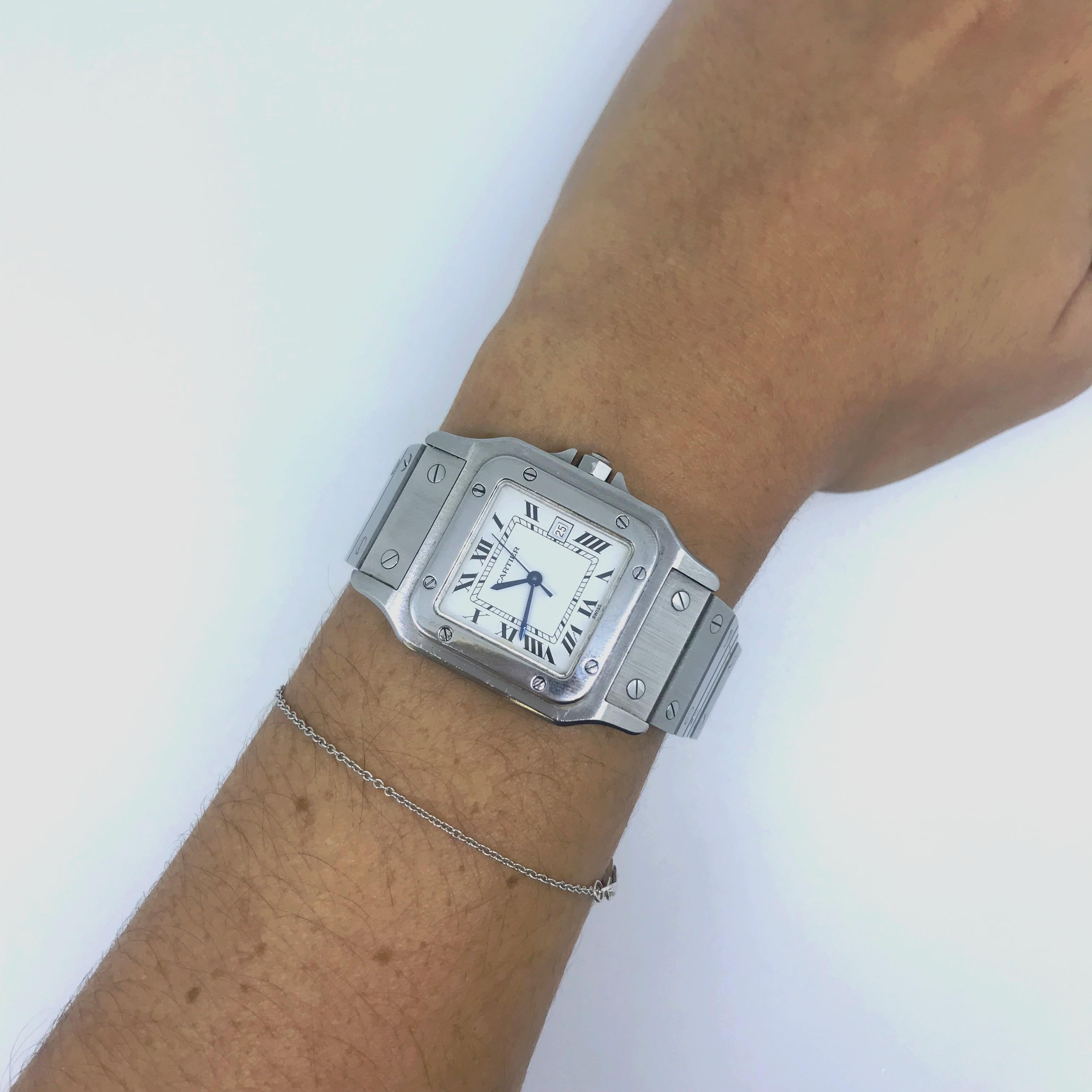 Vintage Cartier Santos Automatic Stainless Steel Wristwatch 5