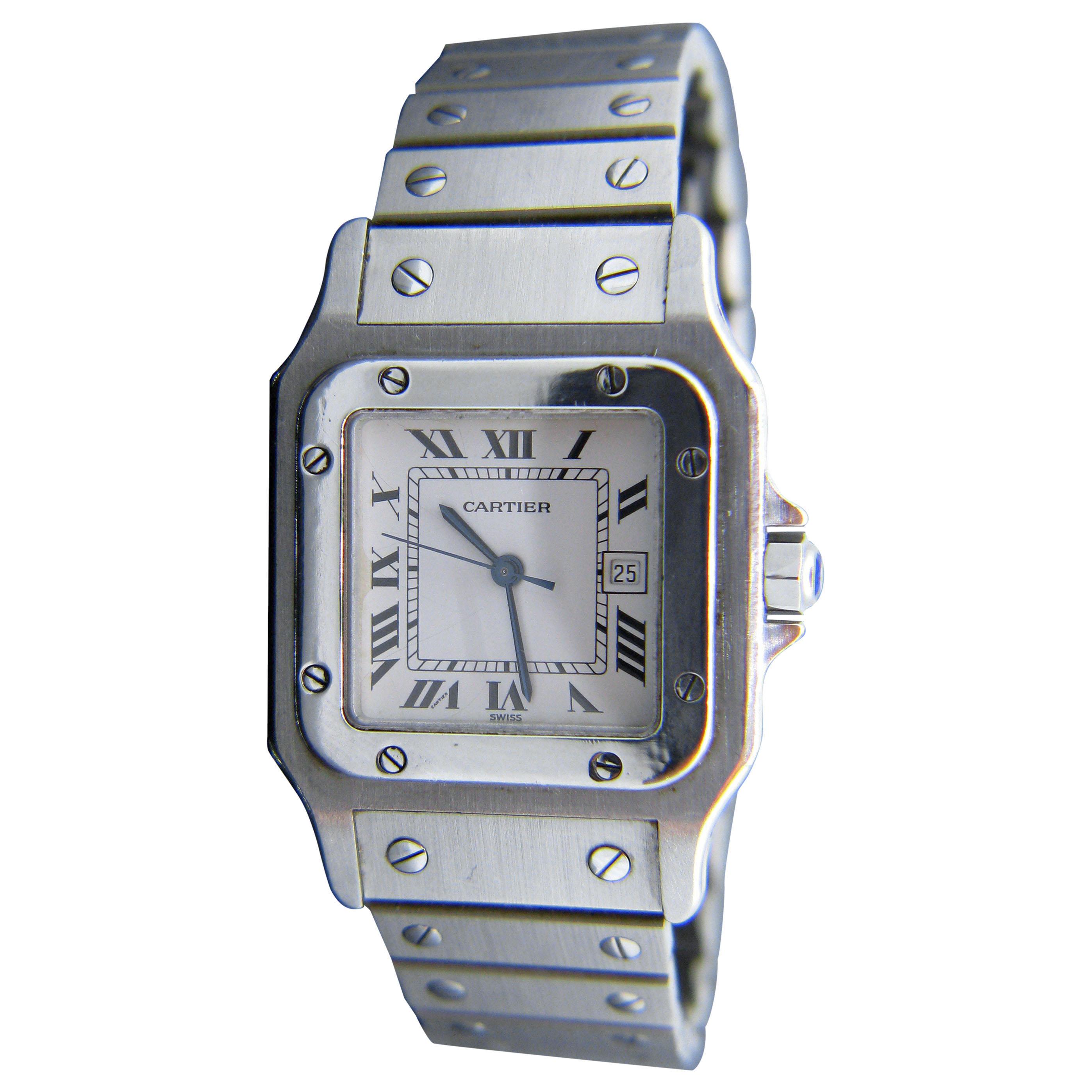 Vintage Cartier Santos Automatic Stainless Steel Wristwatch